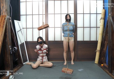 【试炼工作室】双人股绳配重惩罚+自救（堵嘴+郊狼+股绳+肉丝光脚+自救+惩罚）