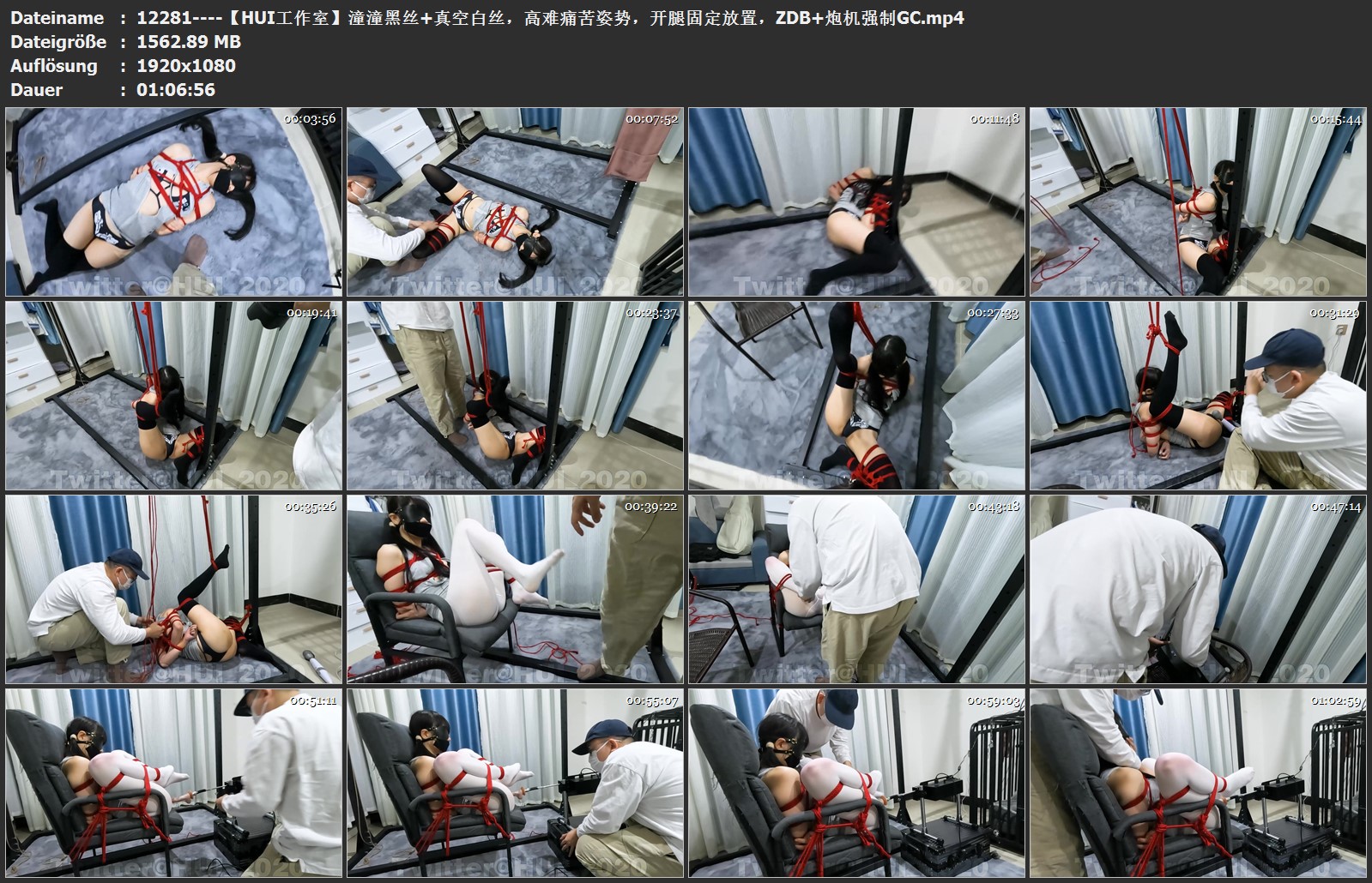 12281----【HUI工作室】潼潼黑丝 真空白丝，高难痛苦姿势，开腿固定放置，ZDB 炮机强制GC.jpg