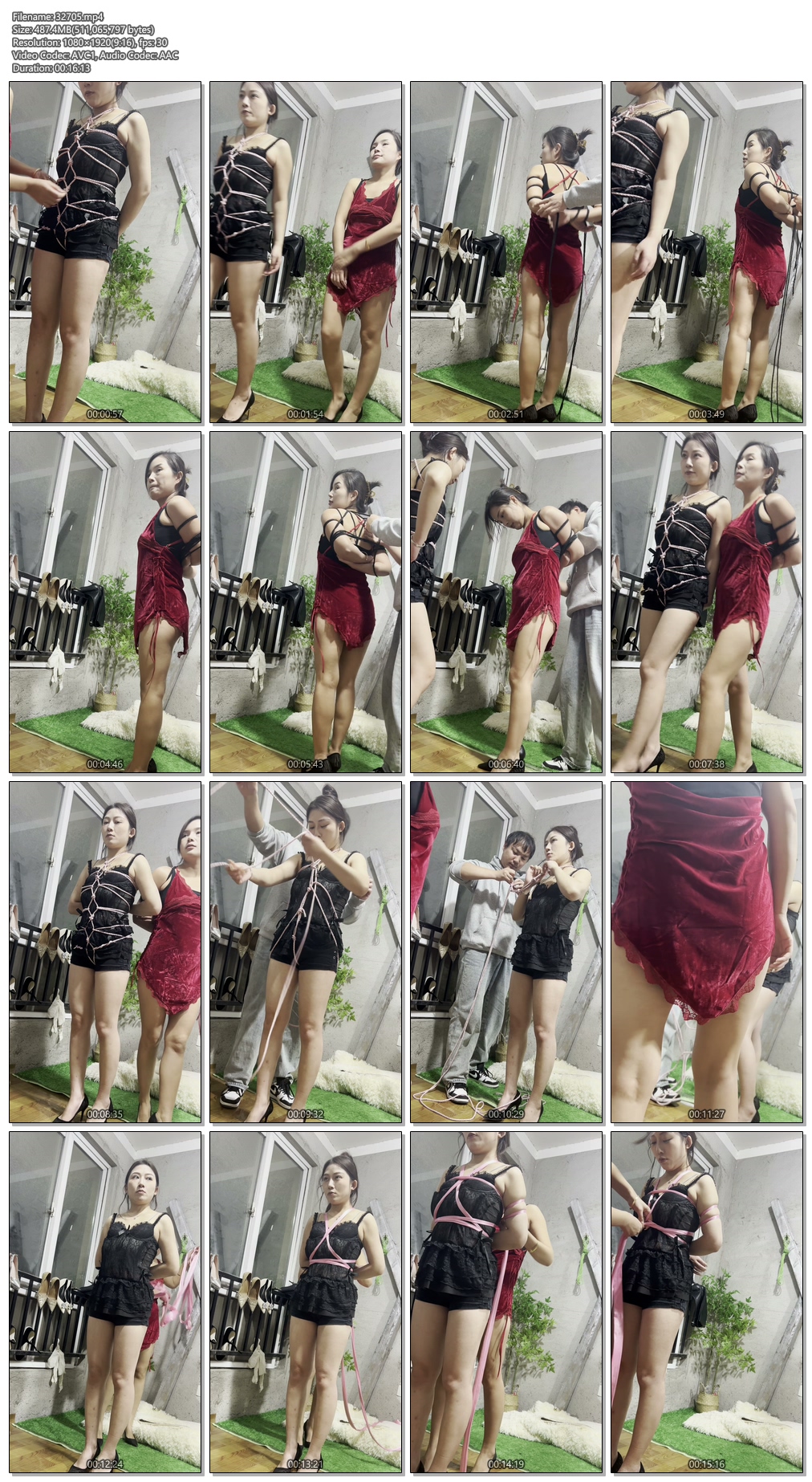 32705----【皖北绳艺】母女龟甲、五花、旗袍、高跟被老头指挥捆绑.jpg