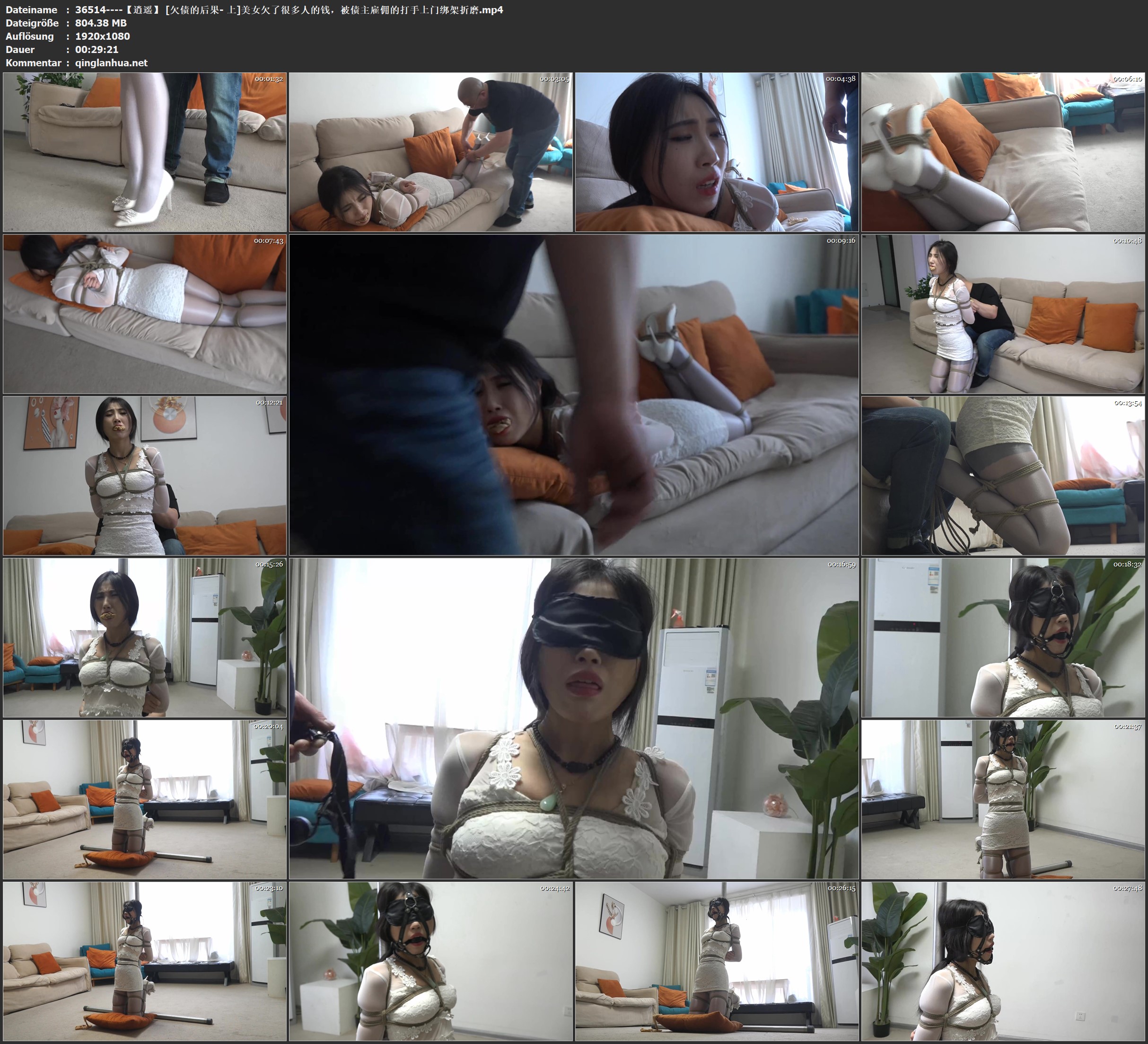 36514----【逍遥】 [欠债的后果- 上]美女欠了很多人的钱，被债主雇佣的打手上门绑架折磨.jpg