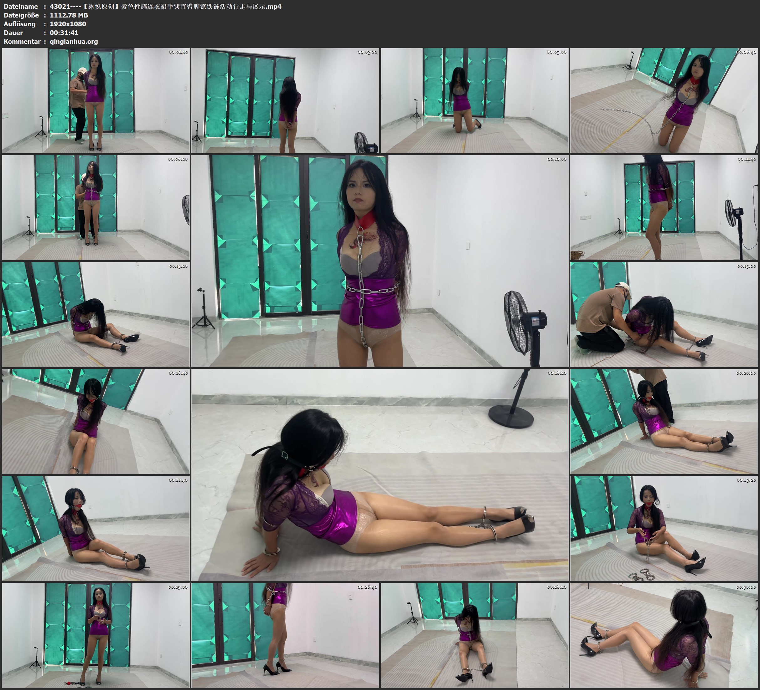 43021----【冰悦原创】紫色性感连衣裙手铐直臂脚镣铁链活动行走与展示.jpg