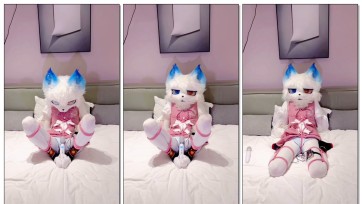 【雪狐K46】小姐姐穿上Kig皮和Furry兽装，第一次体验捆绑+郊狼电击+XX棒刺激，结果被玩哭了