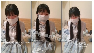 【新月原创】《被绑架堵嘴1》冰丝口罩+口球+莫代尔口罩JK双马尾妹妹被捆绑堵嘴挣扎求救 口水浸湿口罩垂涎三尺