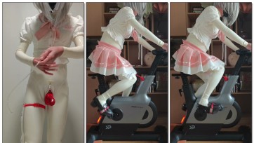 【哈曼哈w】乳胶jk/3升灌肠憋尿骑自行车/45厘米gs