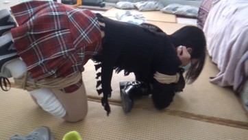 【新月原创】【雨晴】为了讨好主人 犬缚爬行到处找鞋子 闻鞋子 用嘴叼着鞋子爬 学狗叫