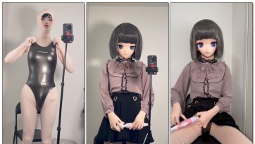 【zentai】【動画14分着ぐるみコンテンツ】インナーが競泳水着の地雷女装着ぐるみさんの電マオナニー♡