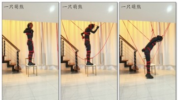 【一只萌熊】站不稳的勒脖垫脚罚站自缚