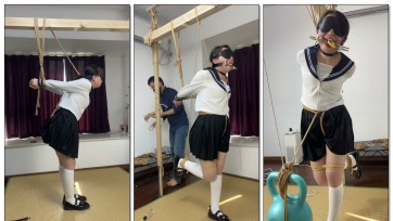 【麦子呀】【极限挑战】 第一部 直臂捆手腕，肛钩连接项圈