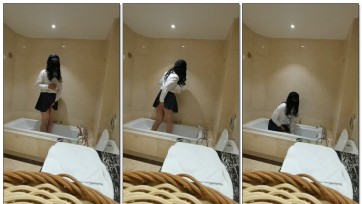 【hx0532】在浴缸边自嗨的少女不慎跌入浴缸中，被淹死~BL+肉丝+湿身+淹死