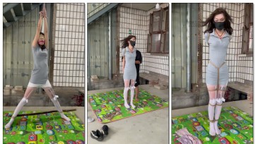 【媚娘工作室】水儿尝试打PP，直臂吊起全包