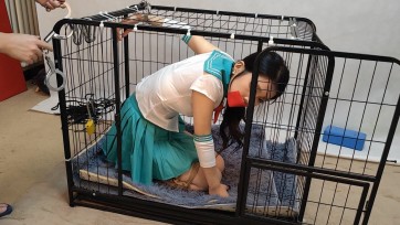 【随心原创】陈雨溪 被关在这个笼子里遭受钢铁惩罚的美少女战士
