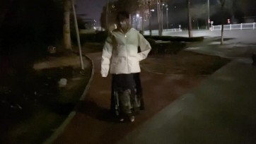 【可乐inrey】【户外捆绑＋脚镣】入冬以来，避免不了的户外压马路