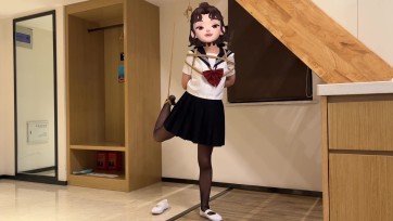 【臭脚妹妹】第一部露脸作品(假露脸）【水手服】【油光黑丝】【白一带】【单腿吊缚】