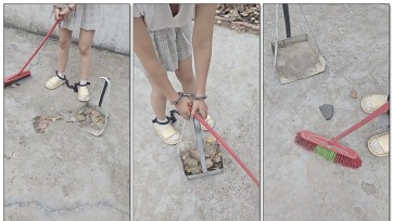 【清苒工作室】手铐脚镣百褶裙打扫卫生