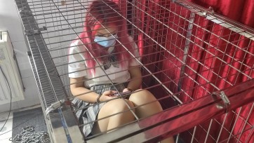 【一绳所爱】陈依依被各种姿势囚禁在笼子里