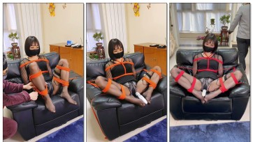 【糖糖工作室】秘书装捆绑放置，结果被上门打扫保洁发现，羞耻心爆炸，远程电击调教，全程被围观，身体固定无法逃离，最后沦落被玩弄