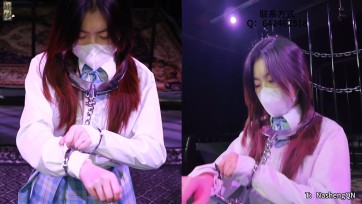 【娜绳工作室】【青柠】身穿JK腿穿白丝过膝袜对脚镣进行了全面而细致的测试
