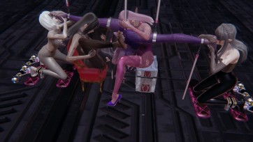 【3D动画】多人连体 机械互调 瘙痒 挠脚底 舔舐 M腿 一字马 榨乳器 拘束