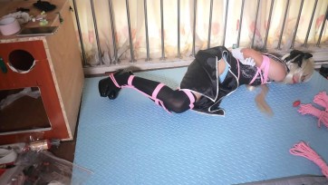 【莉雅】穹(黑旗袍) COSPLAY 紧缚挣扎