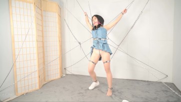 【撒琅】绳模沐小雨落入铁链蛛网阵--镣铐、股链、口球、TK、戒尺、电击、筋膜枪