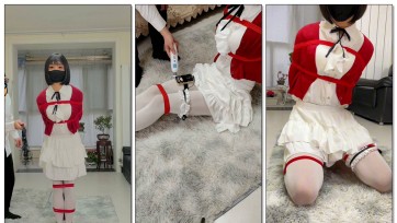 【棒棒糖】可爱伪娘，cosplay被强行捆绑调教，无法挣脱，陌生网友强制电击，震动边缘刺激寸止，变成欲望奴隶！
