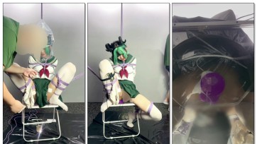 【夜城】不良水手服少女假金金椅子缚强高失禁调教