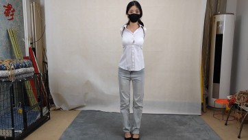 【束缘阁】白衬衣牛仔裤 紧缚的直臂