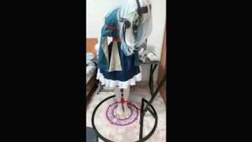 【槿榆喵】仲夏白丝流萤cos自缚电击震动罚站翻车