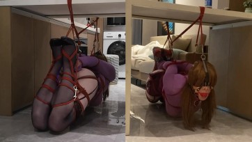 【CD伪娘小诡的自缚】肛钩加吊绑有点紧♥♥♥