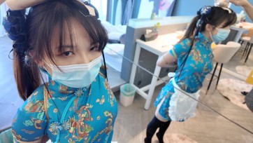 【海砂原创】五花电击踮脚惩罚兼职的双马尾萝莉服务生后再驷马烛台放置