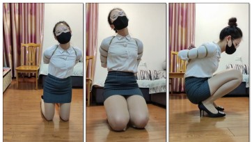 【zhangyang】紧缚作品 第一次绑着主动想跪下，OL服装搭配肉丝高跟鞋