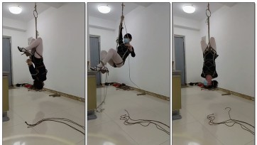 【喜欢捆绑的灵儿】圣灵儿倒吊自缚全过程 想学习的可以参考一下