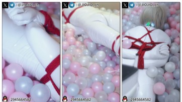 【JIOJIO】乳白全包PU紧身衣白长靴3 海洋球放置挣扎翻滚 日式TK直腿后驷马 内置郊狼电击