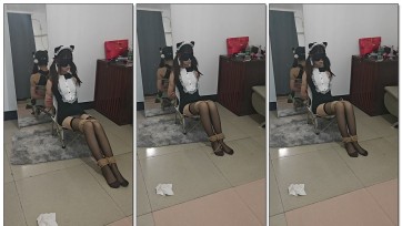 【谁谁原创】萝莉小m包臀裙黑丝捆绑