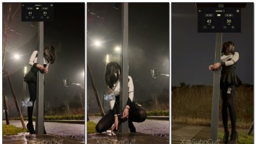 【Sub咔咔】户外雨天铐在路牌上郊狼电击SubM