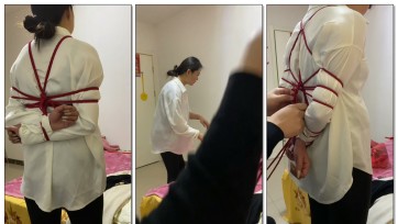 【皖北绳艺】新人凡凡、白衬衫、花式捆绑、大奶